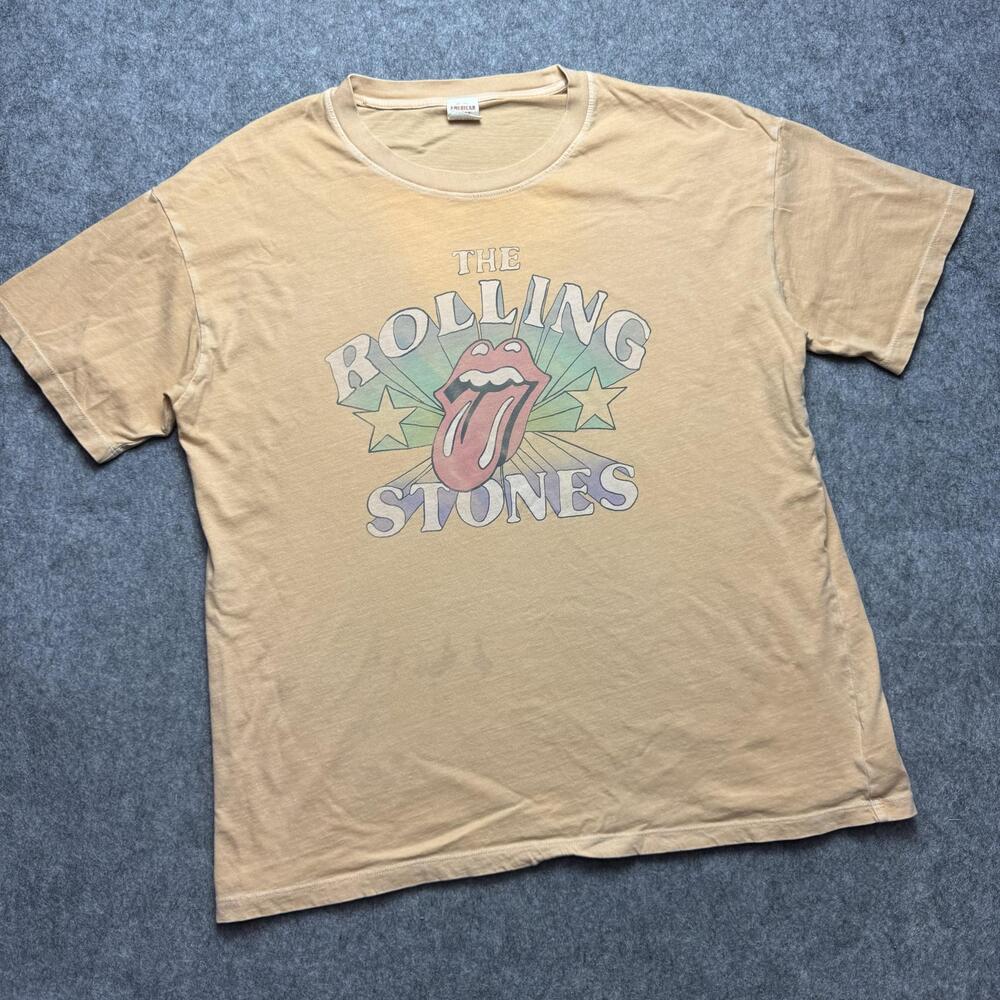 The Rolling Stones American Eagle Shirt Mens XS/S Beige Graphic Band Tee Music
